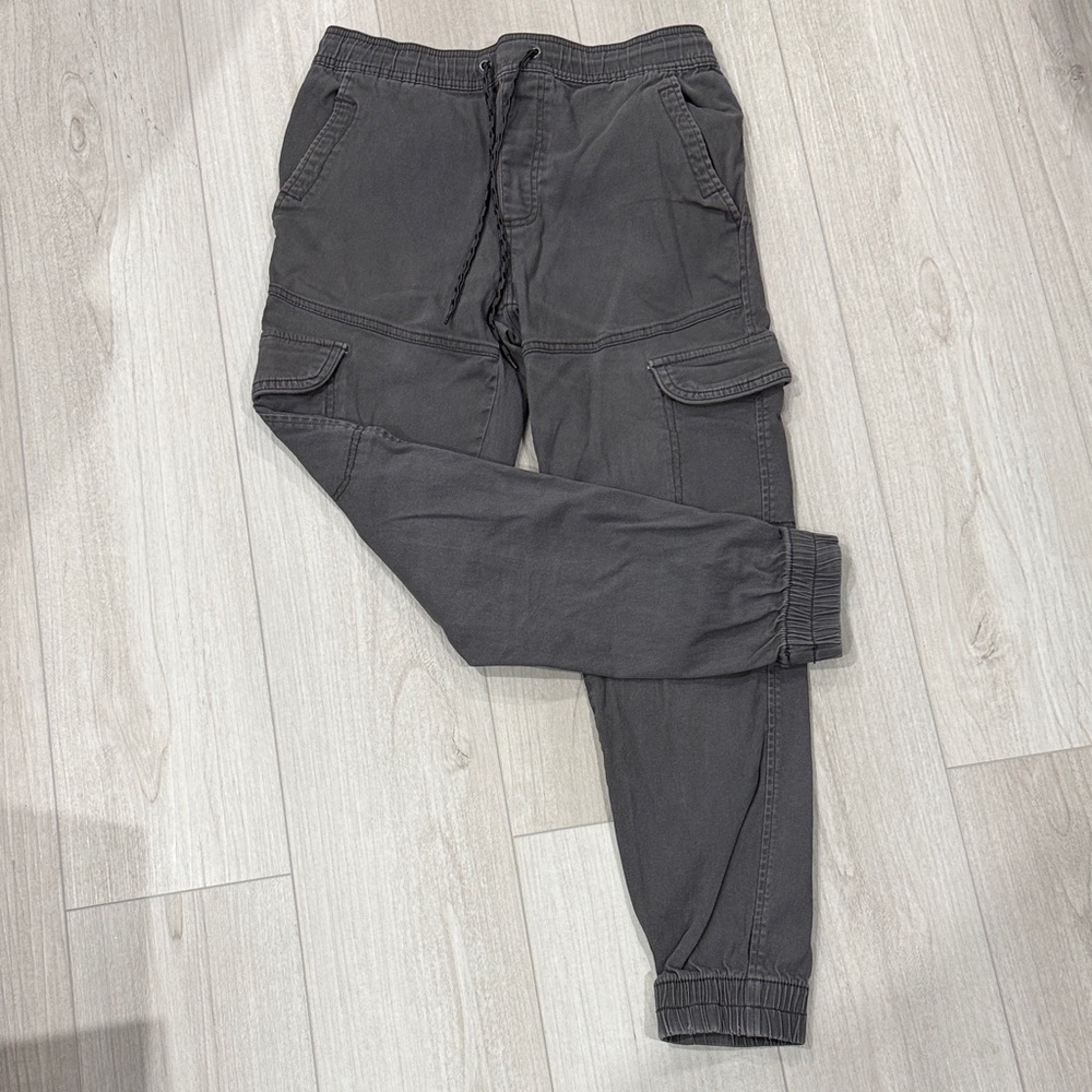 Men's Charcoal Cargo Jogger Pants